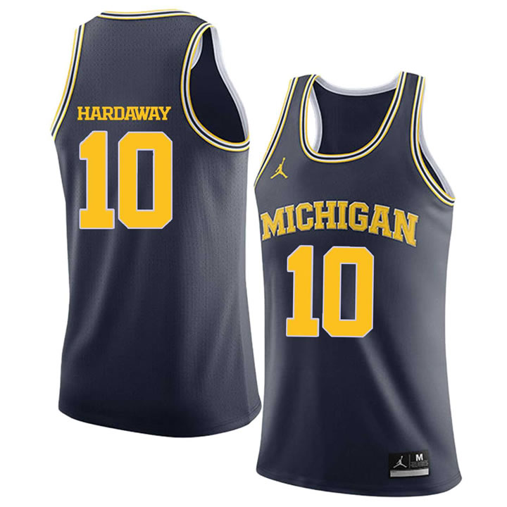 University of Michigan 10 Tim Hardaway Jr. Navy College Basketball Jersey Dzhi
